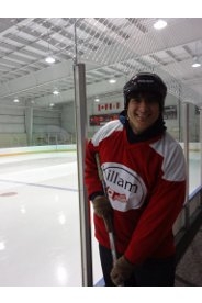 José Ramirez-Rivera, SIS/BA '14, in hockey gear in Canada.